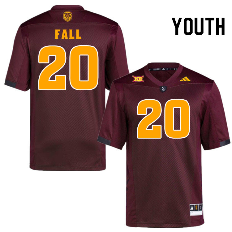 Youth #20 Adama Fall Arizona State Sun Devils College Football Jerseys Stitched-Maroon